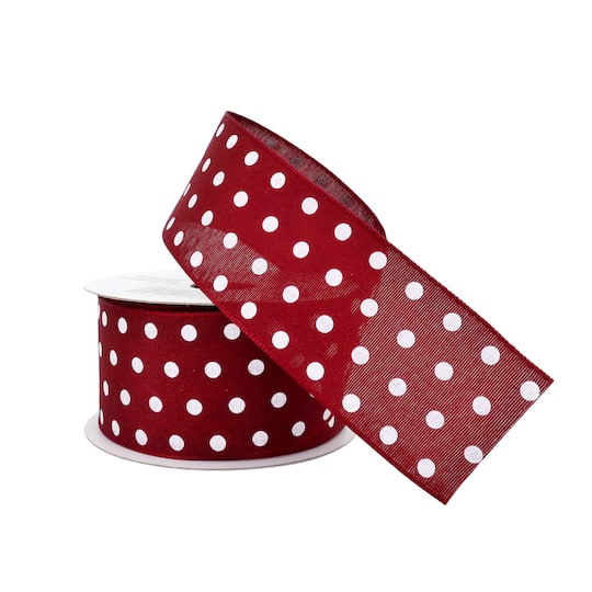 1.5" x 3yd. Taffeta Wired Polka Dot Ribbon by Celebrate It